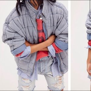 Free people dolman quilted jacket wavy waters